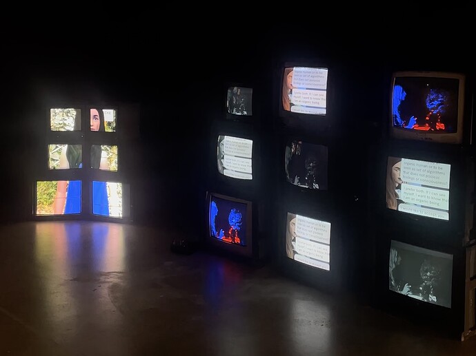Magic video wall with 6 CRTs (left) and regular video wall with 9 CRTs (right)